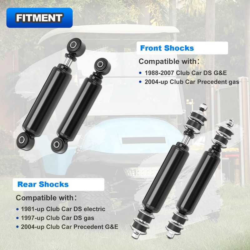 Front and Rear Golf Cart Shock Absorbers Compatible with 1988-up