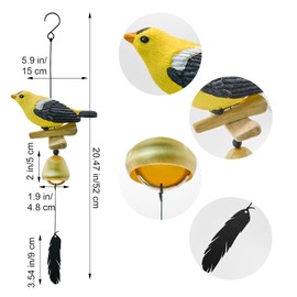 MrMrKura Wind Chime, Metal Style, Bird Wind Chime, Doorbell, Entryway, Outdoor, Indoor, Entrance Chime, Car, Interior, Door Chime, Home Decoration, Crafts, Healing Sound, Present, Summer Wind Story