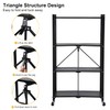 YSSOA 4-Tier Heavy Duty Foldable Metal Rack Storage Shelving Unit
