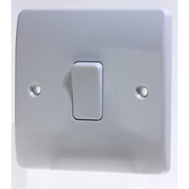 MK Electric 10 A Logic Plus 1 Gang SP 1 Way Flush Plate Switch, Thermoset, White