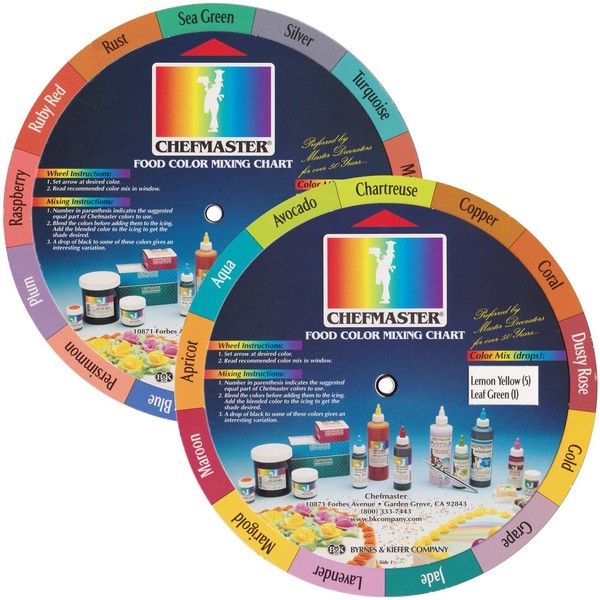 U.S. Cake Supply Liqua-Gel Color Mixing Guide Wheel English