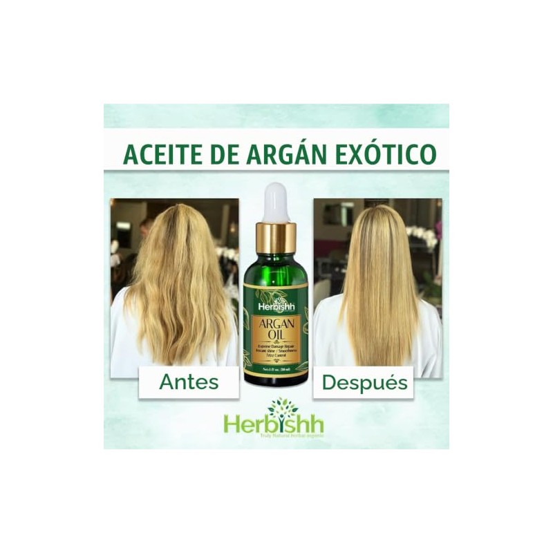 Herbishh Aceite de Argn para el Cabello Tratamiento de Acondicionamiento