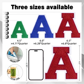 VGROSIA 6-1/2" Red Iron On Letters Large Varsity Letter Patches Large Chenille Letterman Jacket Patches Iron On Patch for Jacket/Hoodie/Varsity R