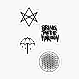 Pierce Horizon Metal Veil Emo Sleeping BMTH with Alt Me PTV Sirens Bring The Sticker Decal Vinyl - Peel and Stick to Any Smooth Surface
