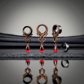 COOEAR Double Flared Ear Tunnels, Flesh Gauges for Ears, Screw Back Plugs Earrings Piercing Expander., 1/2"(12mm), Metal, sandstone