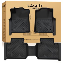 LASFIT Floor Mats for Toyota Tacoma 2005-2011 Access Cab All Weather Custom Fit Floor Liner for Tacoma Second Row Optional with Center Storage Box,TPE Mats Front&Rear 2 Row, Black(Fit Auto Trans)