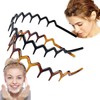 Junfamilee 2Pcs Black Brown Zigzag Headband Headband with Teeth Tooth