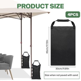Adiwo Weights for Gazebo Sandbags, for Filling Weighting Sandbag Weight Made of 600D Oxford Parasol Weights with Handle Wear-Resistant 45 x 30 cm