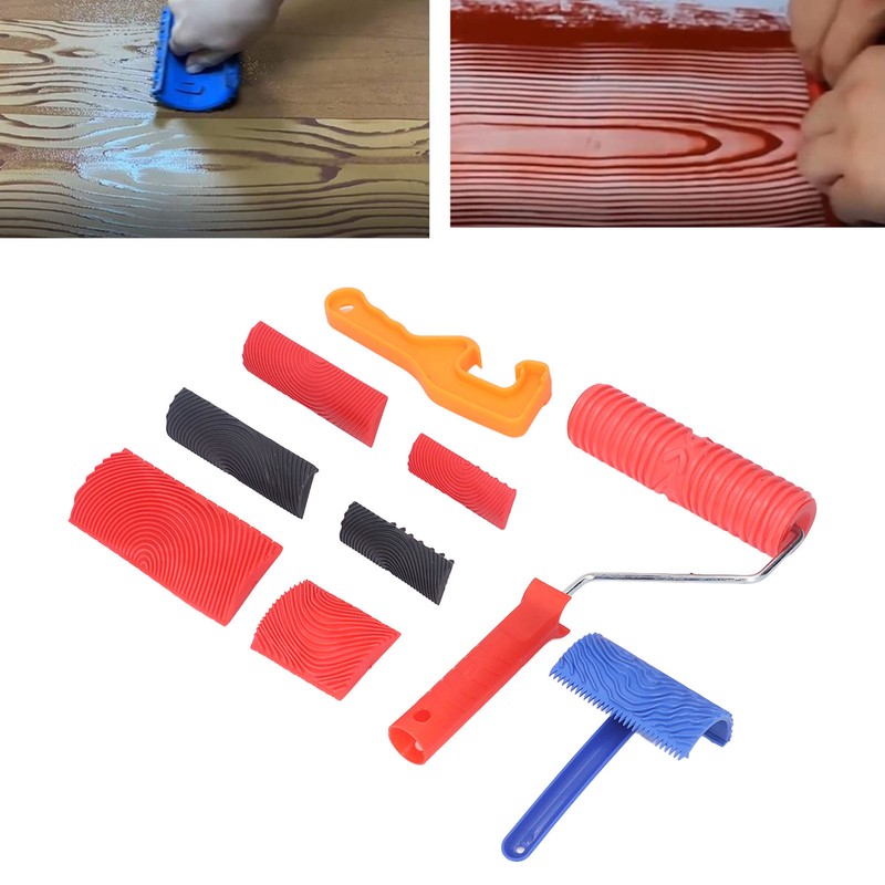Wood Grain Tool Graining Pattern Painting Roller Home Decoration Set