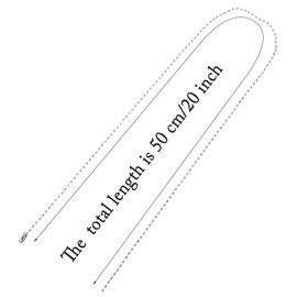 Shapenty 2.4mm Metal Bead Ball Chains Connector Clasp for Key Chain Price Dog Tags Label DIY Craft Necklace Pendant Jewelry Finding Making, 15PCS (Silver, 50cm)