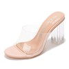 Clear Chunky Heels for Women- Comfy Slip on Heels for