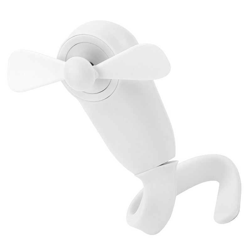 Electric Versatile Small Portable Fan USB Rechargeable Handheld MultiFunctional Cooler(White