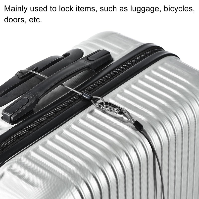 PATIKIL Security Steel Cable 2.5mm x 1m/3.28ft Coated Luggage Lock