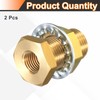 sourcing map 2Pcs Brass Bulkhead Fitting NPT 1/4" Female Double