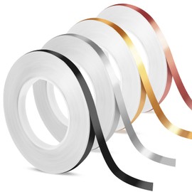 Nuanchu 4 Rolls Metallic Tape Gold Tape Polyester Film Thin Foil Tape 1/4'' x 55 Yards DIY Graphic Tape Adhesive Mirror Tape for Detailing Accent Wall Wardrobe Christmas Gift Wrapping Crafts, 4 Colors