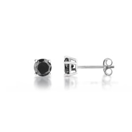 inSCINTILLE Women's and Men's 925 Silver Stud Earrings with Cubic Zirconia, Various Sizes and Colours, Silver, Cubic Zirconia