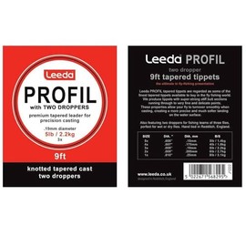 Leeda Profil 9ft Tapered Leaders with 2 Droppers, 6lb