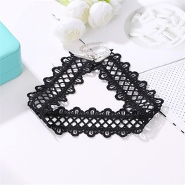 Inilbran Boho Wide Lace Necklace Choker Black Lace Choker Necklace Vintage Lace Tattoo Necklace Gothic Lace Collabone Necklace Jewellery for Women and Girls