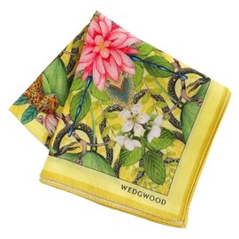 Blooming WEDGWOOD 000798-0001-01 Wedgewood Large Print Handkerchief, Water Lily, Ecott Series (Yellow), Women's, Handkerchief, Approx. 22.8 inches (58 cm), yellow
