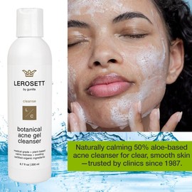 Gunilla Of Sweden Limpiador Facial En Gel Espumoso Lerosett Botanical Para Piel Grasa Y Con Tendencia Acneica. Vegano. Elimina Puntos Negros. Contiene 50% De Aloe Vera Calmante Y 2% De Ácido Salicílic