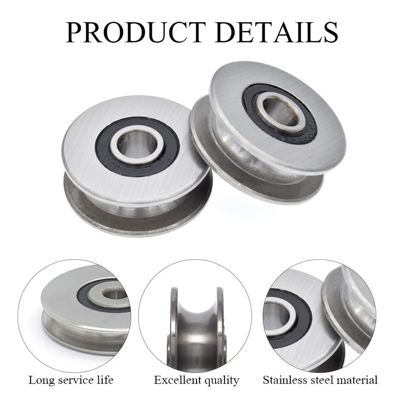 Stainless Steel Deep U-Groove Ball Bearing Pulley, Metal Pulley, Wheel
