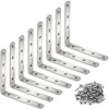 8 Pcs Stainless Steel L Bracket 5 x 5 inch