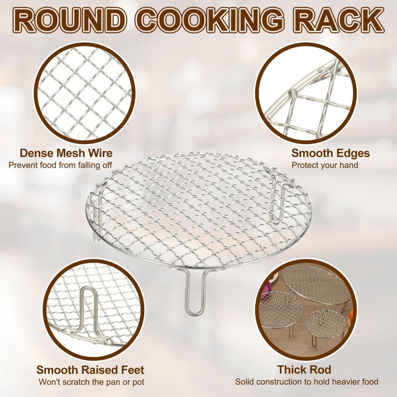 uxcell 5 Inch Round Cooking Rack, Stainless Steel Canning Racks