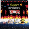 Firetruck Themed Birthday Backdrop Fireman Fire Truck Firefighter Background for