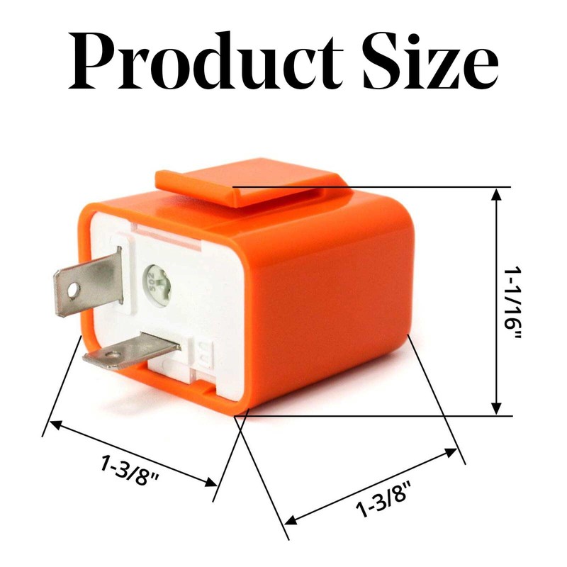 2 Pcs Universal 12V 2-Pin Flasher Relay, Motorcycle LED Turn
