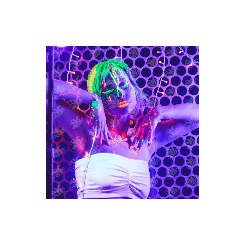 Kit Maquillaje Neón Pintura Crayón Fluorescente Glow Luz Uv