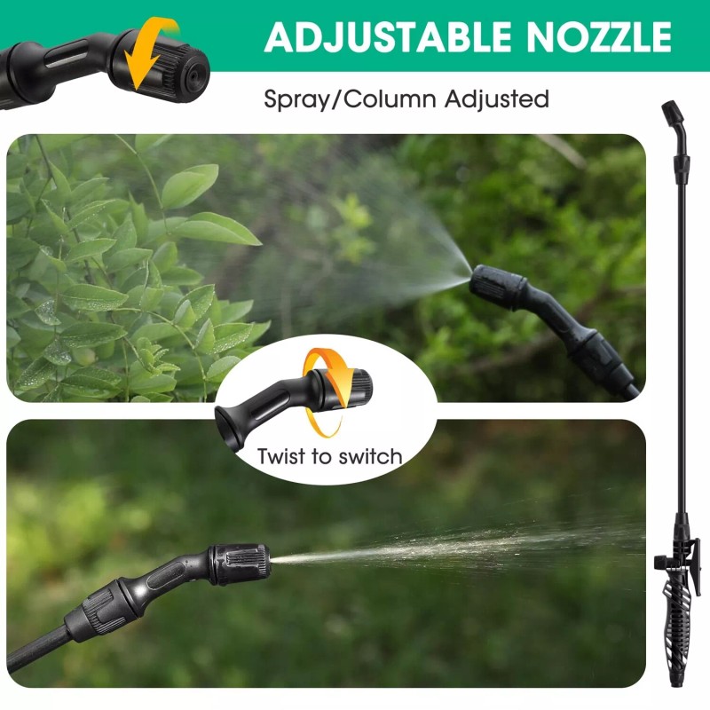 HAUSHOF Battery Powered Sprayer 1.35 Gallon/5L Rechargeable w/Adjustable Nozzles