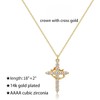 14K Gold Plated Cross Necklace for Women Upgraded Crown Cross