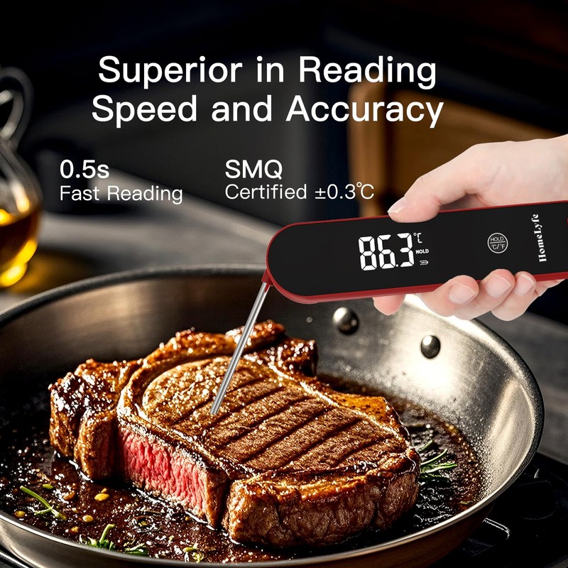 Meat Thermometer Digital - 0.5s Instant Read, Food Thermometer ±0.3℃