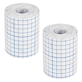 bssmmai Fixomull Stretch 2 Rolls 10 cm x 10 m, Fixomull Breathable Tape, Non-Woven Fabric Fixing Plaster Roll, Transparent Film Bandage for Thighs, Back, Shoulder, Tape Non-Woven