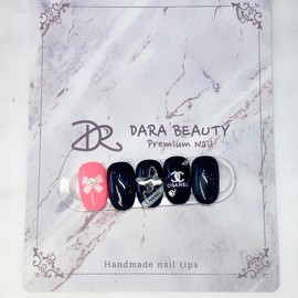 Dara Beauty September Art of the MonthBlack Pink Shine Nail❣ - Nail Glue / 다라뷰티 9월 이달의아트블랙 핑크 샤네일❣ - 네일글루