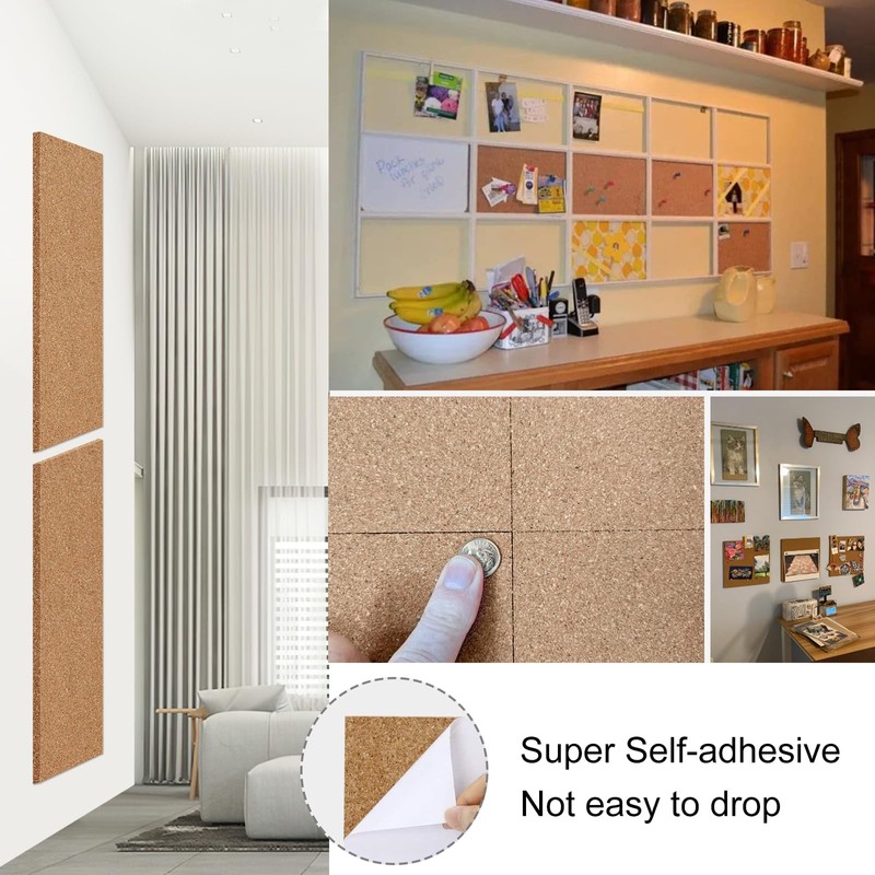 NACHLYNN Cork Board 6 Pack 17 x 8 Square Bulletin