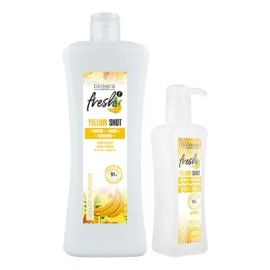 Salerm Yellow Shot Shampoo 1lt  Gel Rizos Booster 300ml                                                                                               
