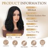 Sidaila 14 Inch Middle Part Wavy Wig for Women, Black