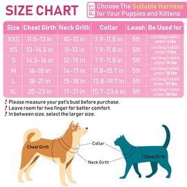 GAMUDA Small Dog Harness Collar and Leash Set, Step in No Chock No Pull Soft Mesh Adjustable Dog Vest Harnesses Plaid Reflective for Dogs Puppy Cats Kitten Rabbit (Pink, M)