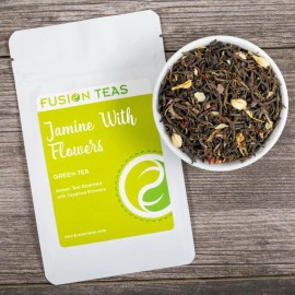 Fusion Teas Jasmine with Flowers Green Tea - Loose Leaf - Fusion Teas - Sample (1/2 Ounce)