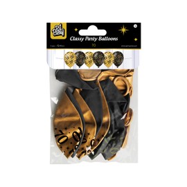 PD-Party - Balloons Birthday - Balloons for 70th Birthday - Decoration Birthday - Anniversary Decoration - Black Gold Decoration - Party Decoration - 70th Birthday Men & Women - 30x30 cm - 6 Pieces