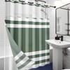 Nesphy No Hook Green Shower Curtain with Snap-in PEVA Liner