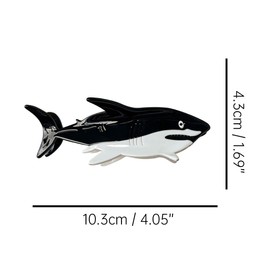 Novelty Big White Shark Hair Clip,Acetate Hair Claw,Small Hair Clips for Women,Black