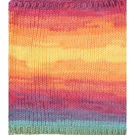 5 x 100 g Wollbiene Batik, 500 g Wool with Colour Gradient, Multicoloured Knitting Wool, Crochet Wool (5040 Pastel Rainbow)