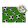 Soccer Placemats Set of 4, Ball Soccer Sport Game Green
