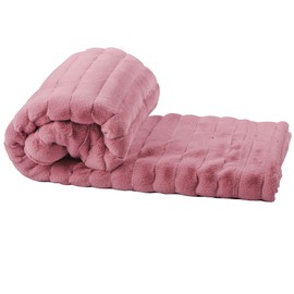 Home Soft Things Super Mink Faux Fur Throw, 50'' x 60", Polignac, Luxurious Fluffy Cozy Elegant Throw with Sherpa Backing Fuzzy Throw for Couch Living Room Bedroom Home Décor