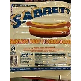 Sabrett Skinless Beef Frankfurters 48 Oz