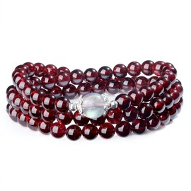 COAI Ladies Garnet and Labradorite Wrap Bracelet, Garnet, Garnet
