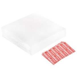 MECCANIXITY Foam Packing Pouches, 50pcs 7.9x7.9 Inch Wrap Bubble Pouches Cushion Foam Packing Supplies White with 36 Fragile Tags for Dishes Furniture Glasses Cups Moving Storage