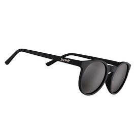 goodr It's Not Black It's Obsidian Polarized Round Sunglasses for Men & Women, Small Sized (Circle G), Black Solid Frames with Black Mirrored Reflective Lens, UV400 Protection, No Slip, No Bounce